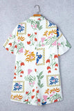 Pocketed Printed Half Sleeve Romper - Trendsi - Flyclothing LLC