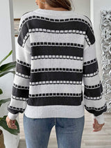 Heart Round Neck Long Sleeve Sweater - Trendsi - Flyclothing LLC