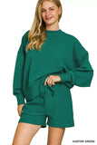 Zenana Ribbed Round Neck Pullover and Shorts Set - Trendsi - Flyclothing LLC