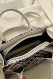 Geometric PU Leather Strap Handbag - Trendsi