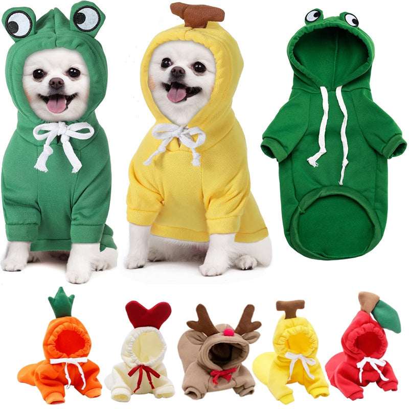Cute Fruit Dog Clothes For Small Dogs Hoodies Winter Warm Fleece Pet Clothing Puppy Cat Costume Coat For French Chihuahua Outfit - My Store - Flyclothing LLC