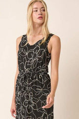 Mittoshop Side Slit Flower Print V-Neck Sleeveless Dress - Trendsi - Flyclothing LLC