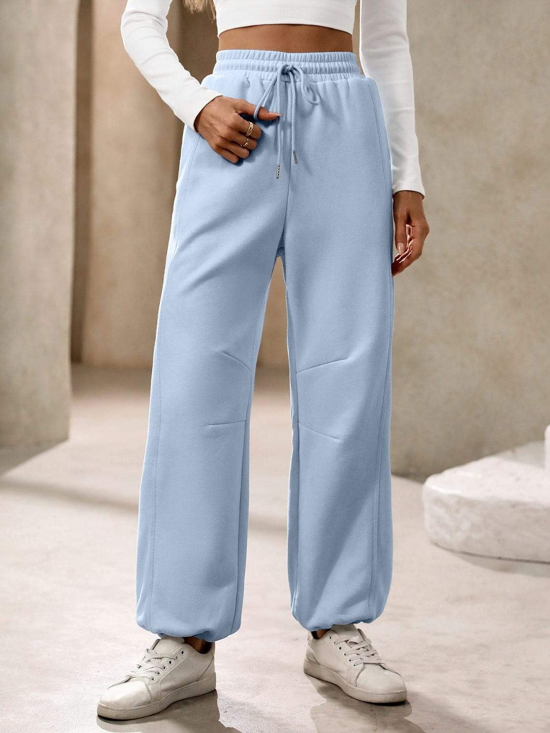 Drawstring Joggers with Pockets - Trendsi - Flyclothing LLC