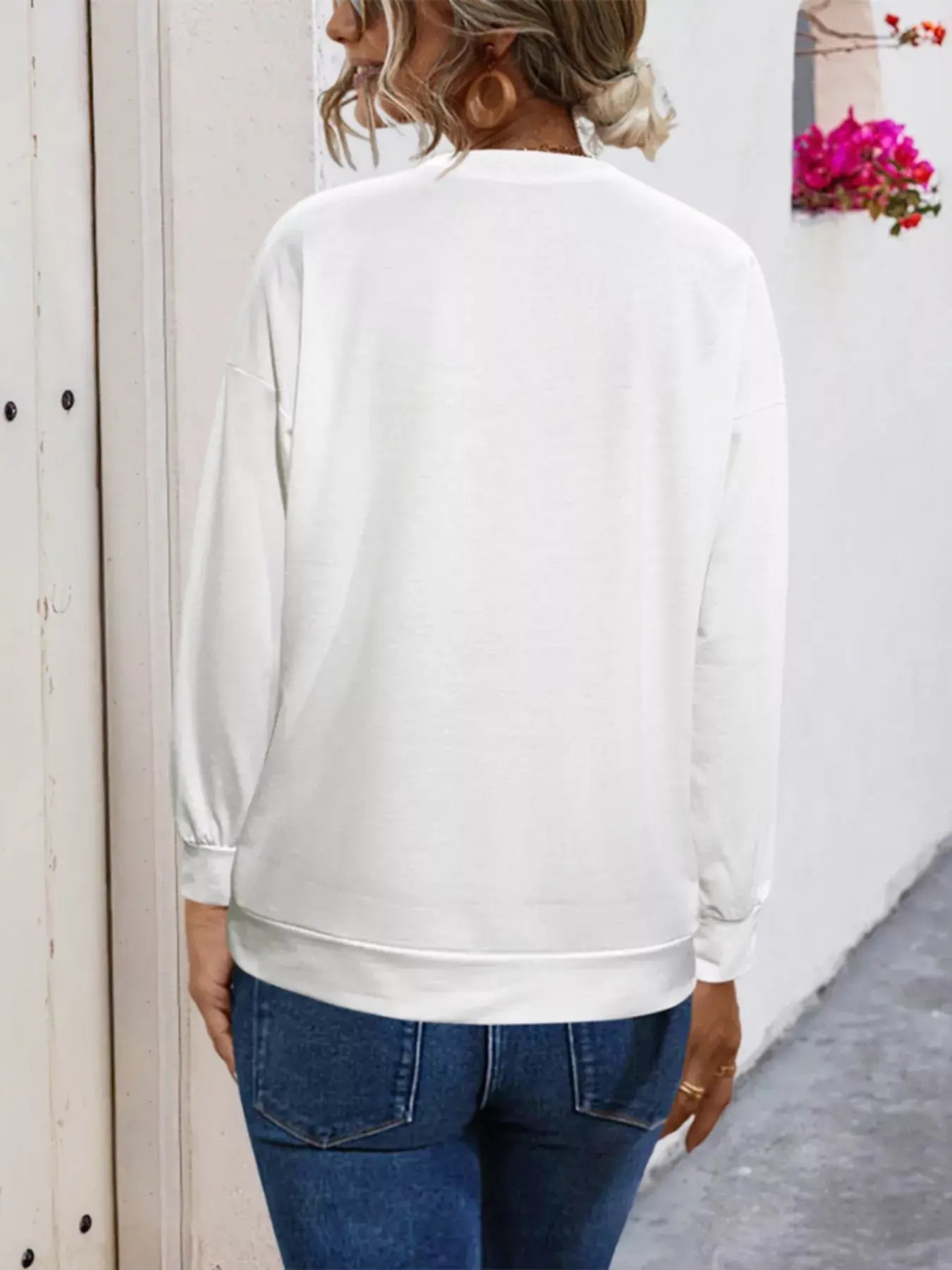 Graphic Round Neck Dropped Shoulder T-Shirt - Trendsi - Flyclothing LLC