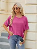 Florira Round Neck Half Sleeve T-Shirt - Trendsi - Flyclothing LLC