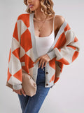 Diamond Pattern Button-Up Knit Cardigan - Trendsi - Flyclothing LLC