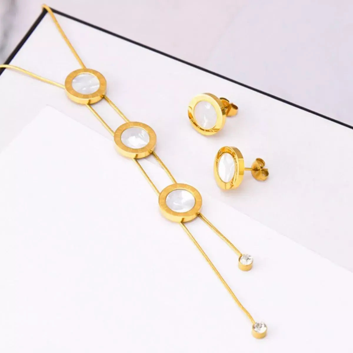 18K Gold-Plated Shell Jewelry Set - Trendsi - Flyclothing LLC