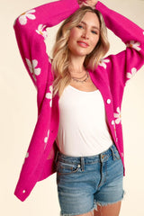 Haptics Full Size Daisy Floral Button Down Long Sleeve Cardigan - Trendsi