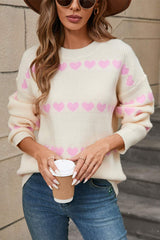 Angel Wings Heart Round Neck Long Sleeve Sweater - Trendsi - Flyclothing LLC