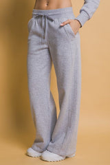 Love Tree Drawstring Wide Leg Sweatpants with Pockets - Trendsi
