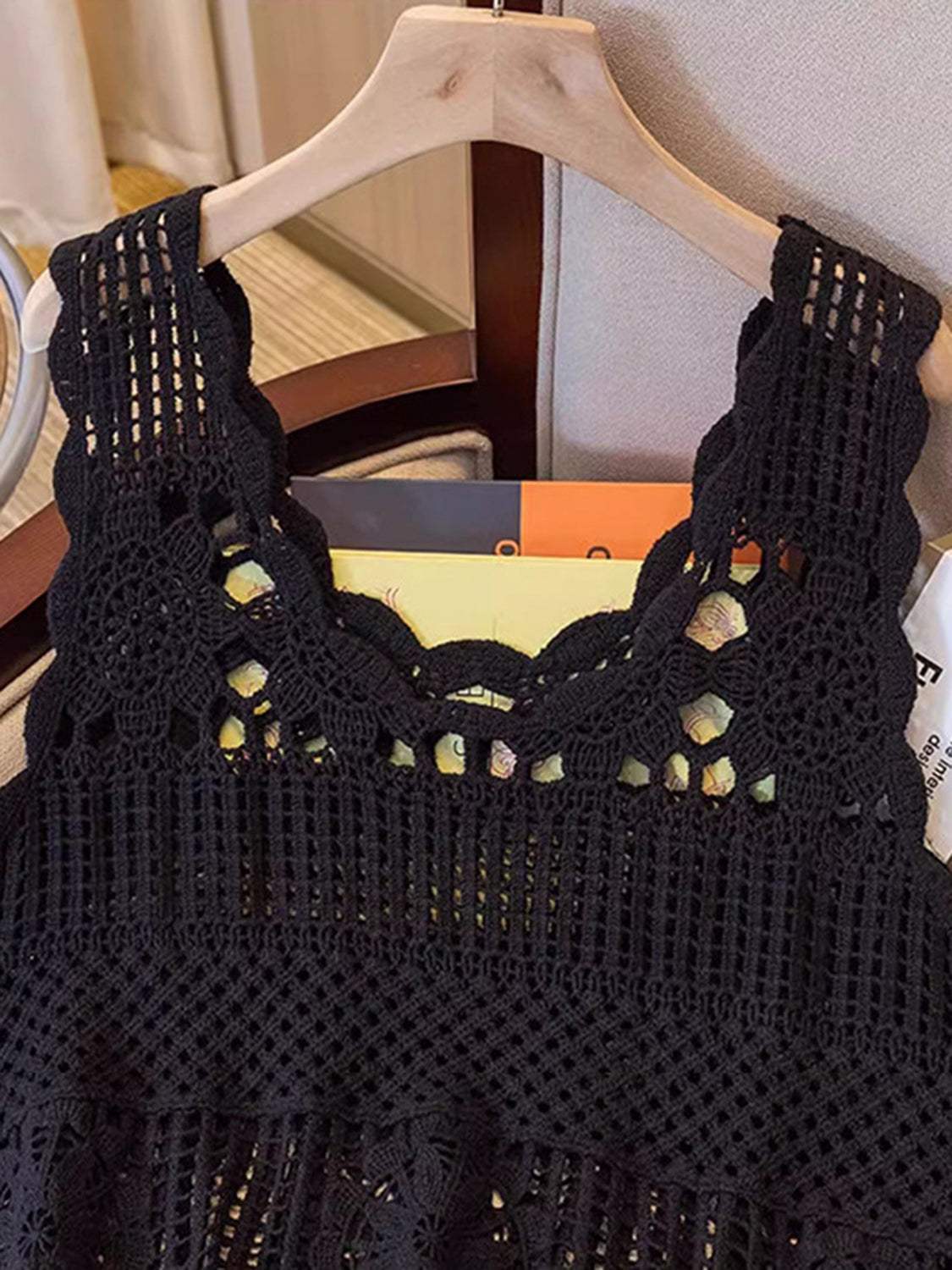 Openwork Scoop Neck Tank - Trendsi - Flyclothing LLC