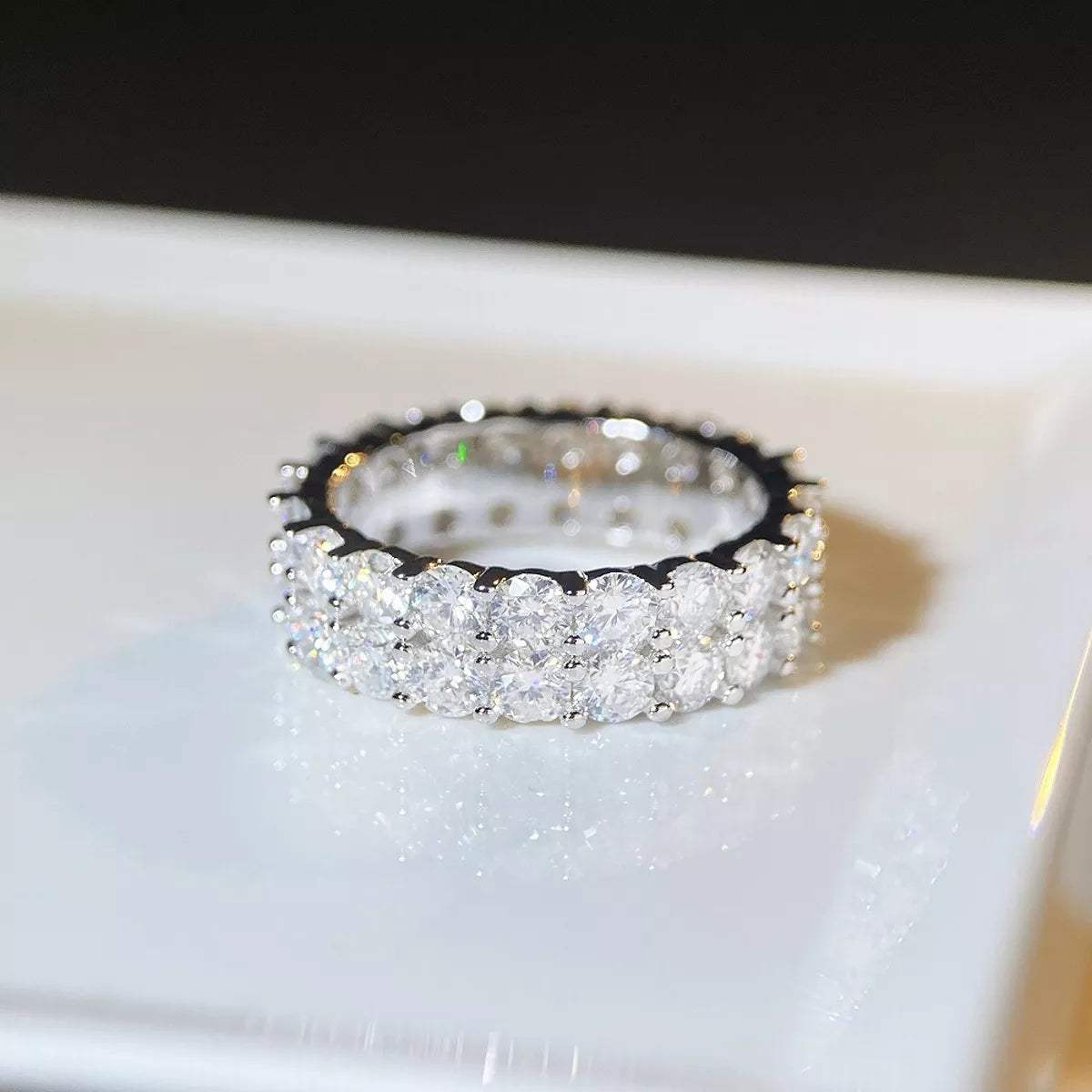 925 Sterling Silver Moissanite Ring - Trendsi - Flyclothing LLC