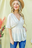 And The Why Textured and Soft V Neck Casual Top - Trendsi