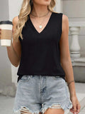 Classic V-Neck Sleeveless Tank Top - Trendsi - Flyclothing LLC