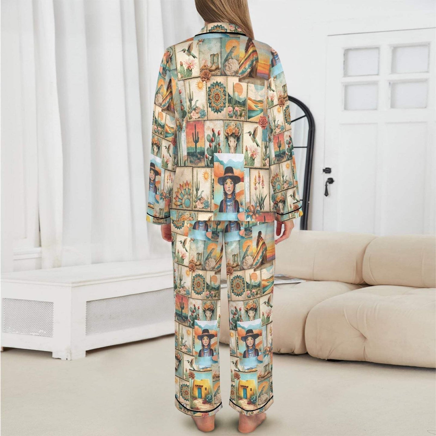 Baha Ranch Colores de Mexico Pictures of the Southwest Satin Pajamas
