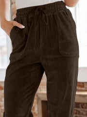 Drawstring Pants with Pockets - Trendsi