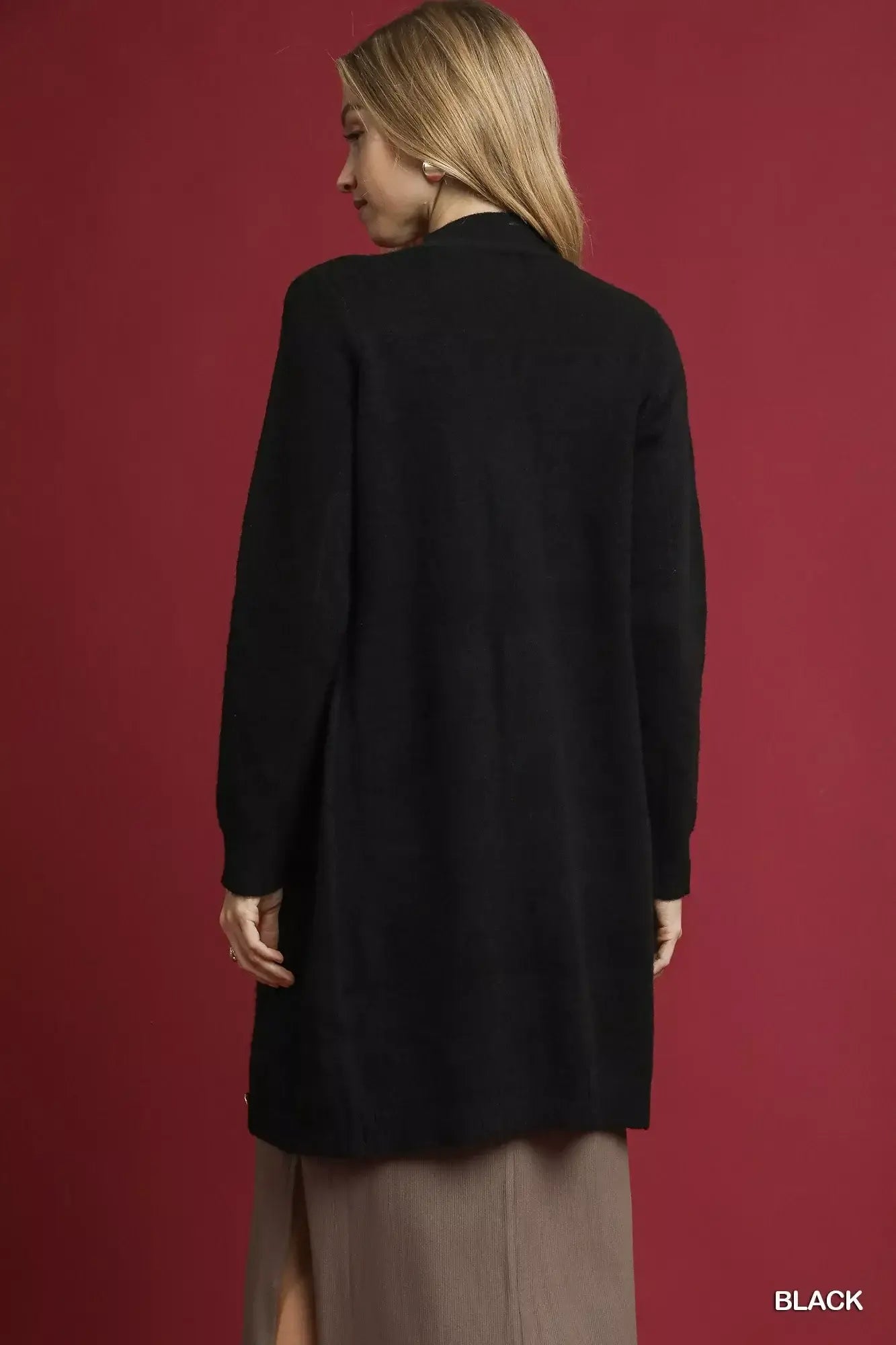 Umgee Button-Down Longline Sweater Cardigan with Front Pockets - Trendsi - Flyclothing LLC