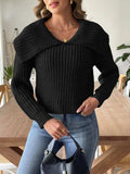 Cable-Knit Long Sleeve Sweater - Trendsi - Flyclothing LLC