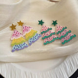 Christmas Tree Dangle Earrings - Trendsi - Flyclothing LLC