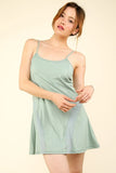 VERY J Mesh Detail Tennis Mini Active Dress with Shorts Inside - Trendsi