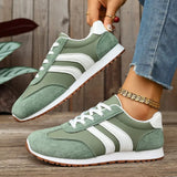 Striped Lace-Up Casual Sneakers - Trendsi - Flyclothing LLC