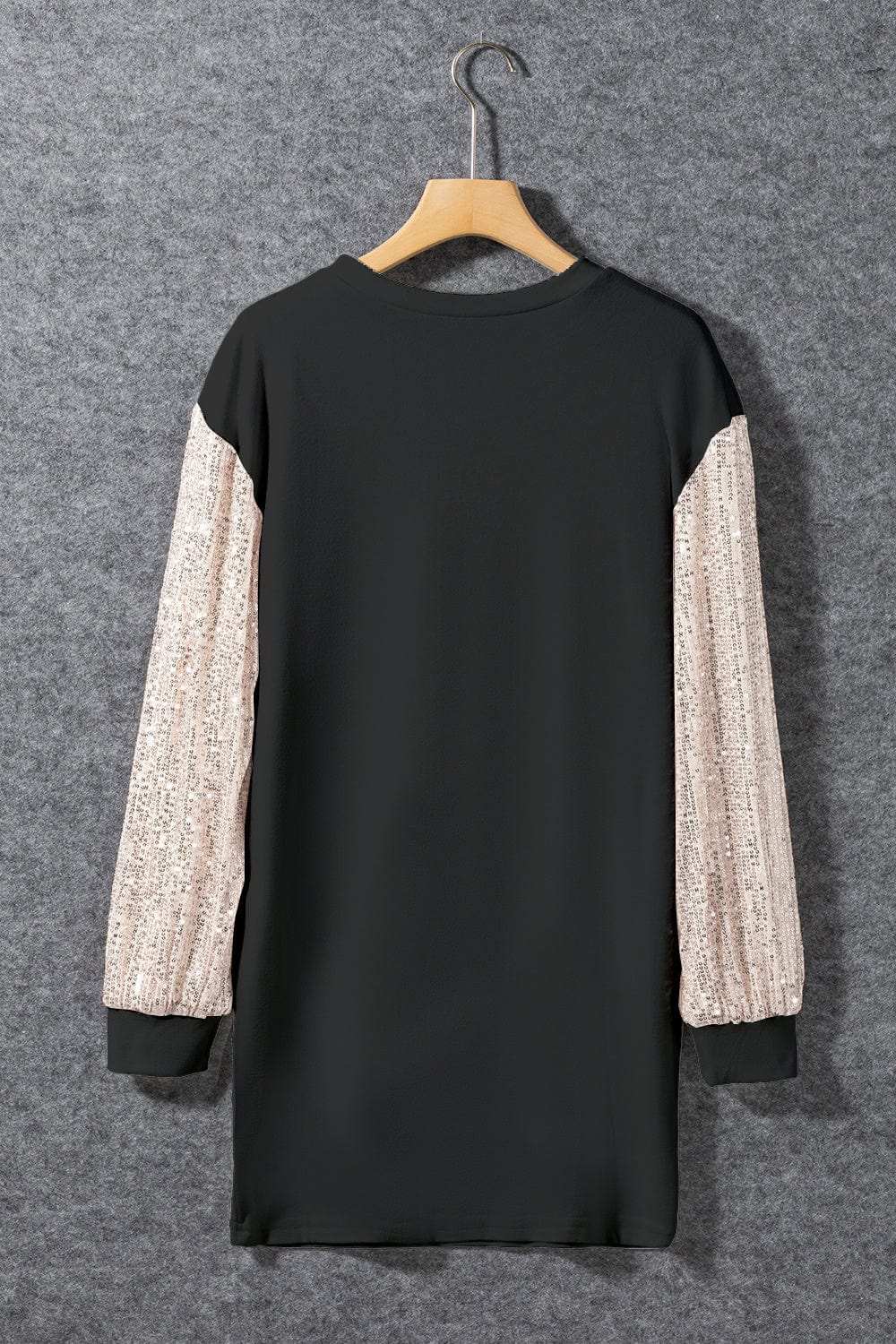 Sequin Round Neck Long Sleeve Dress - Trendsi - Flyclothing LLC