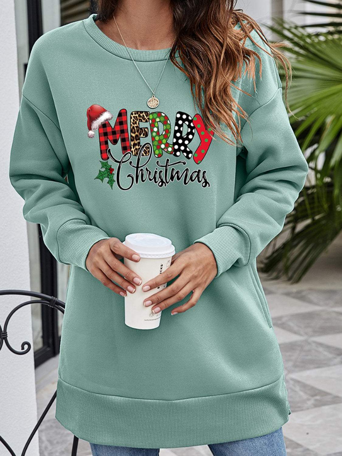 MERRY CHRISTMAS Graphic Sweatshirt - Trendsi - Flyclothing LLC