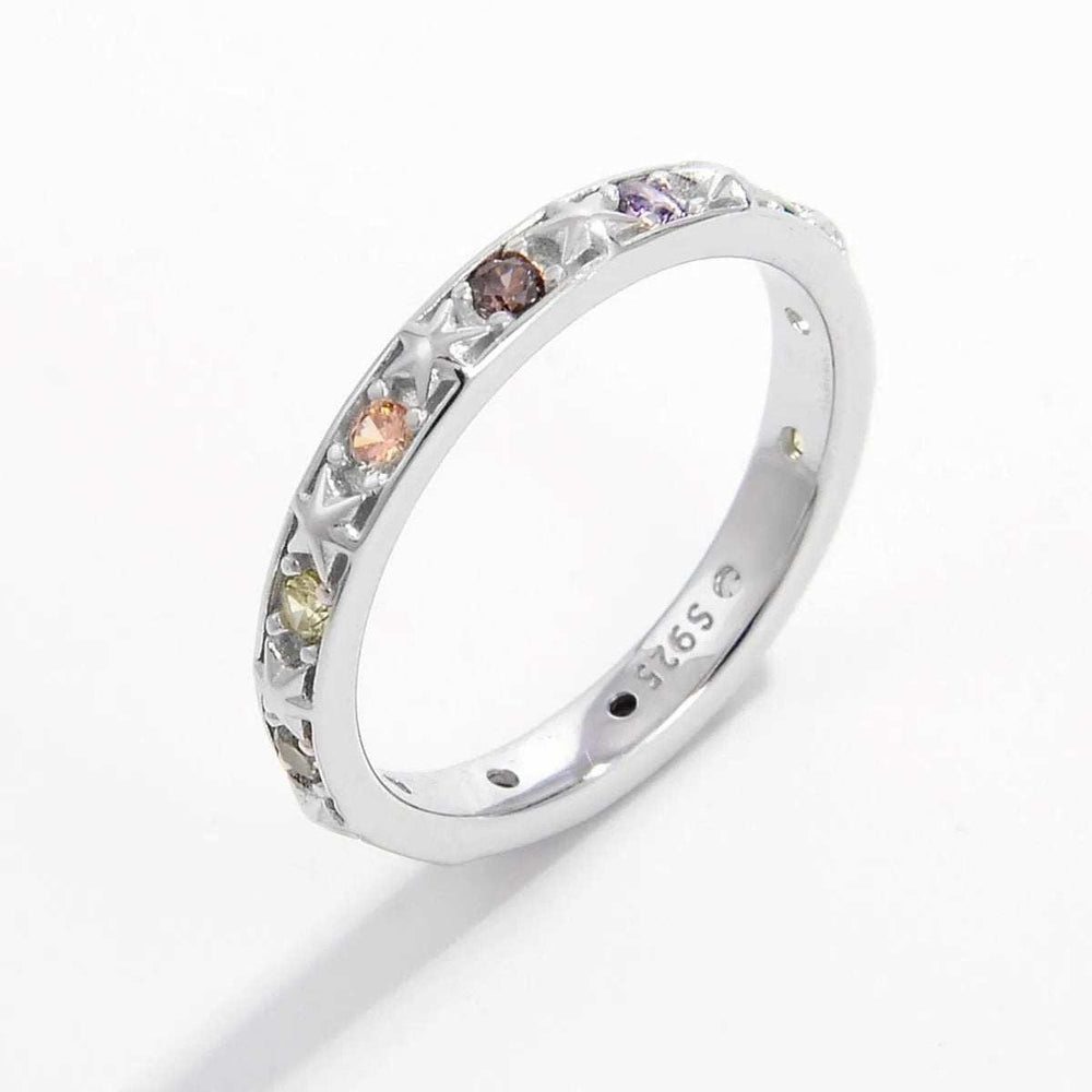 925 Sterling Silver Inlaid Zircon Ring - Trendsi - Flyclothing LLC