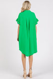 Mittoshop Button Down Flounce Sleeve Dress with Pockets - Trendsi