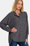 Zenana Full Size Brushed Melange Hacci High-Low Sweater - Trendsi - Flyclothing LLC