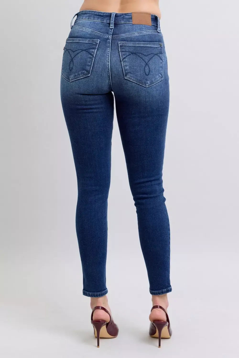 Judy Blue Full Size Washed Thermal Skinny Jeans Plus Size - Trendsi - Flyclothing LLC