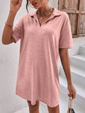 Johnny Collar Short Sleeve Polo Dress - Trendsi
