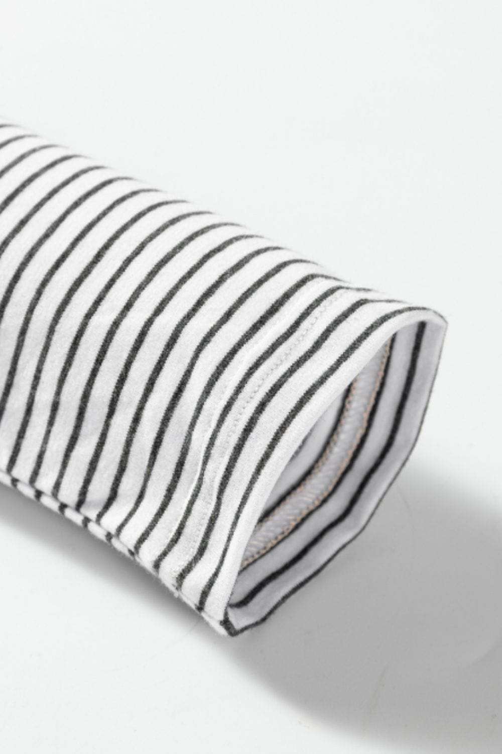 Open Front Long Sleeve Striped Cardigan with Pockets - Trendsi - Flyclothing LLC