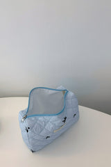 Bow Embroidered Quilted Storage Bag - Trendsi