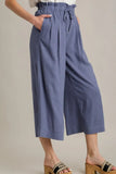 Umgee Full Size Linen Wide Fit Pants with Drawstring Plus Size - Trendsi