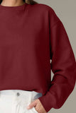 Round Neck Long Sleeve Sweatshirt - Trendsi - Flyclothing LLC