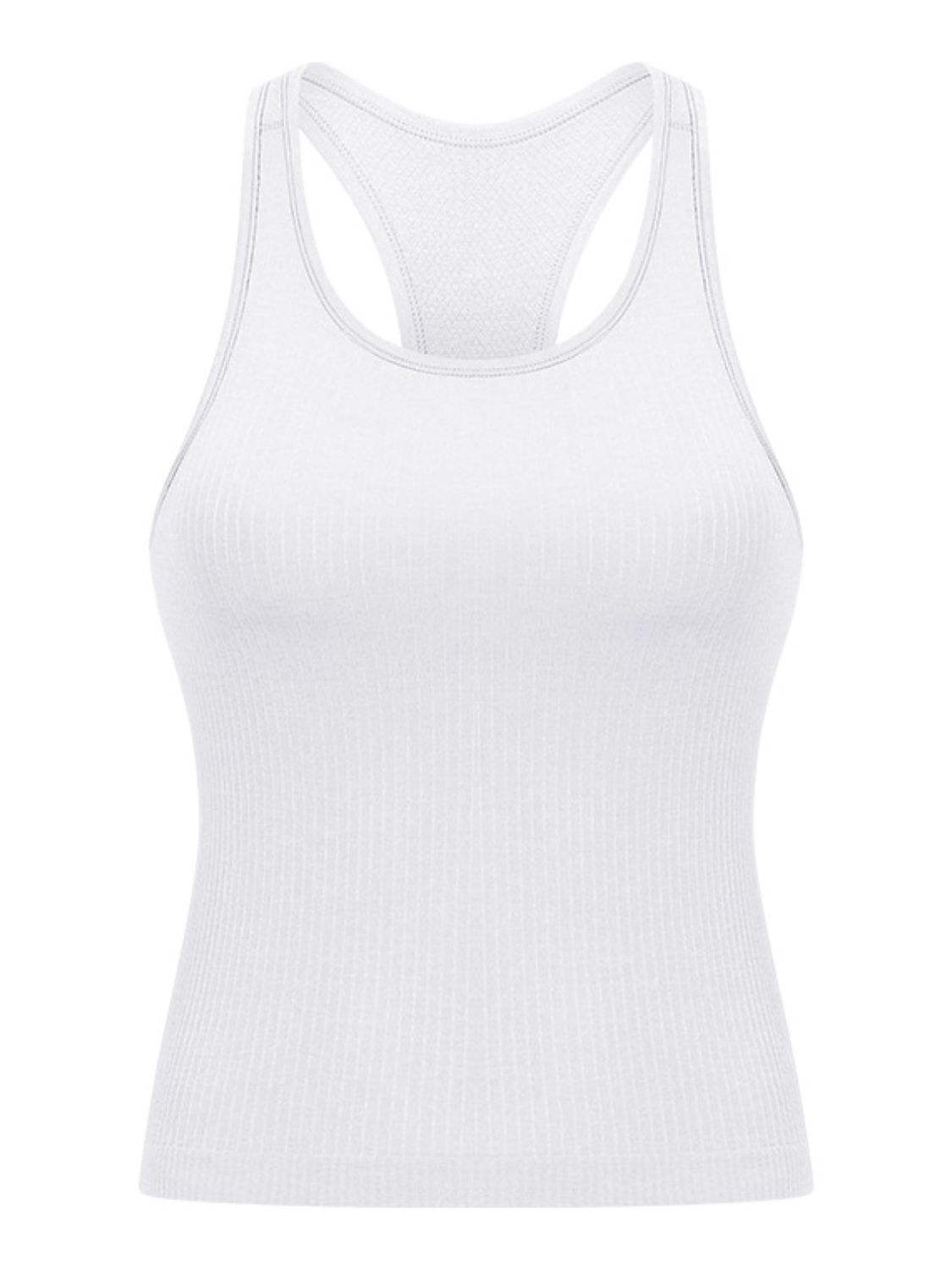 Round Neck Racerback Active Tank - Trendsi - Flyclothing LLC