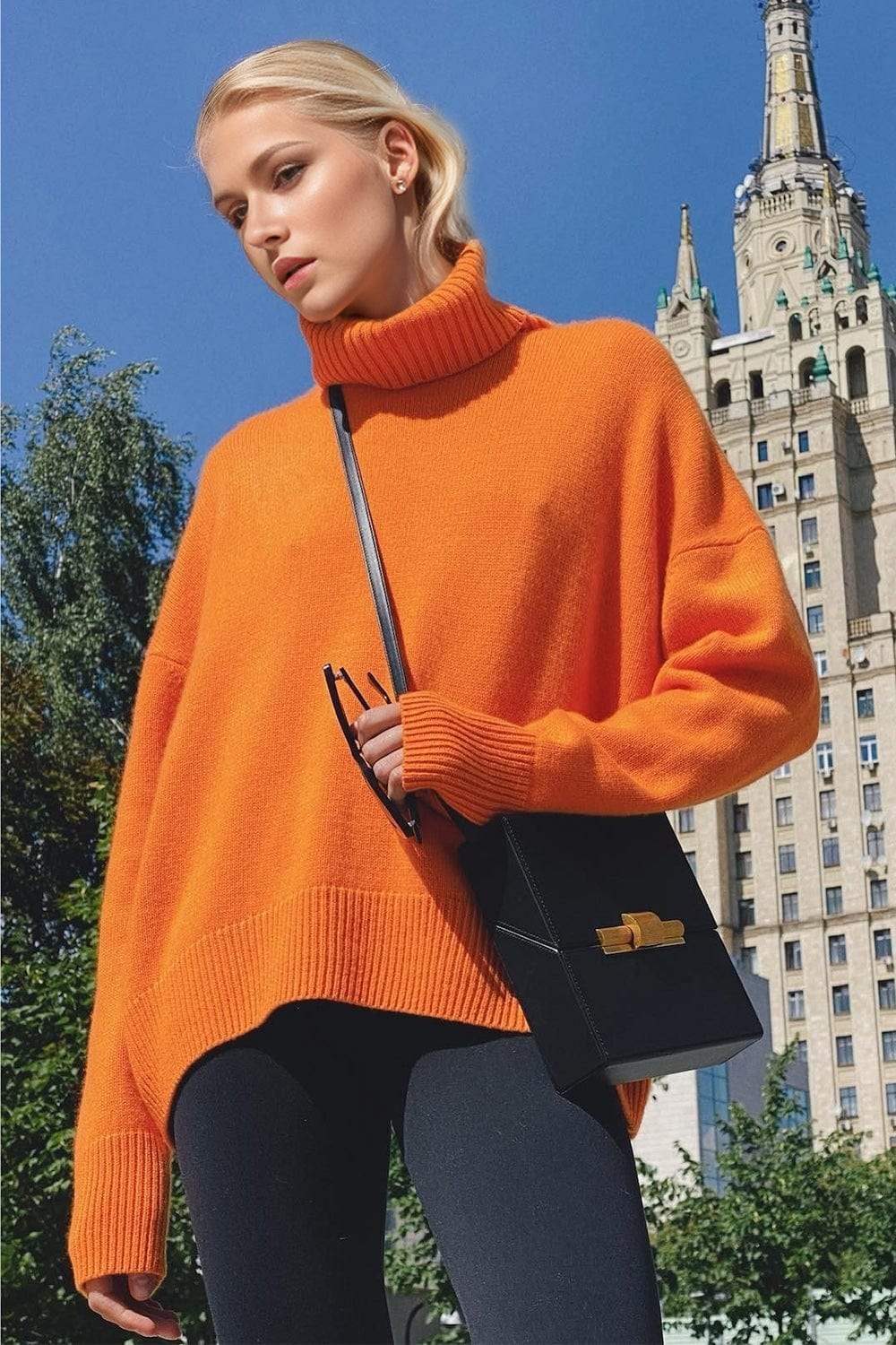 Basic Bae Turtleneck Dropped Shoulder Long Sleeve Sweater - Trendsi - Flyclothing LLC