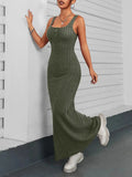 Ribbed Maxi Tank Dress - Trendsi
