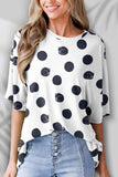Round Neck Half Sleeve T-Shirt - Trendsi - Flyclothing LLC