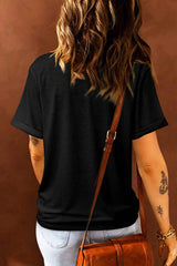 THANKFUL Sequin Round Neck Short Sleeve T-Shirt - Trendsi - Flyclothing LLC
