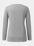 Full Size Scoop Neck Long Sleeve T-Shirt - Trendsi