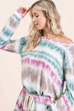 BiBi Tie Dye Print Terry Sweatshirt - Trendsi - Flyclothing LLC
