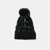 Thermal Knit Hat with Pompom - Trendsi - Flyclothing LLC
