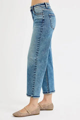 RISEN Full Size High Rise Crop Boyfriend Jeans Plus Size - Trendsi - Flyclothing LLC