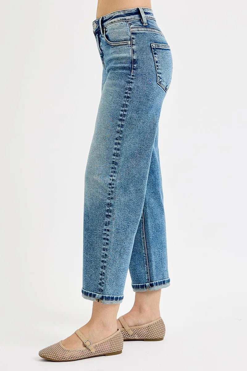 RISEN Full Size High Rise Crop Boyfriend Jeans Plus Size - Trendsi - Flyclothing LLC