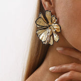 18K Gold-Plated Flower Stud Earrings - Trendsi - Flyclothing LLC