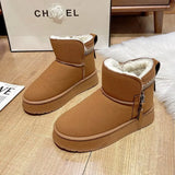 Round Toe Platform Boots - Trendsi - Flyclothing LLC
