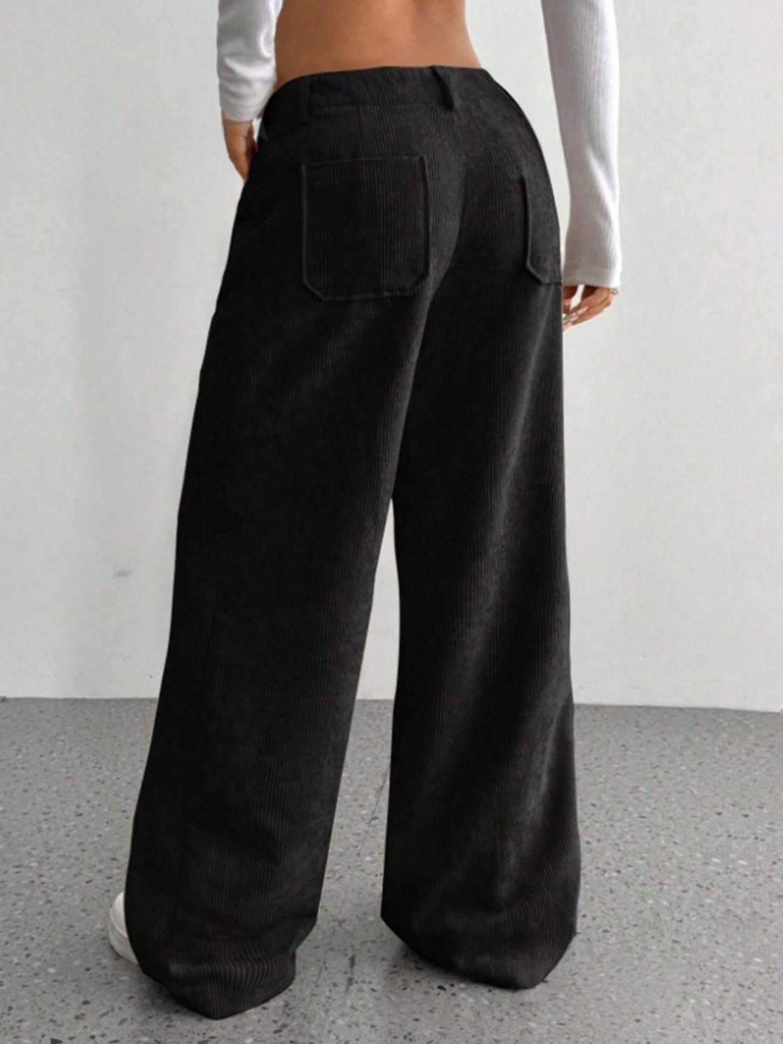 Wide Leg Pants with Pockets - Trendsi - Flyclothing LLC