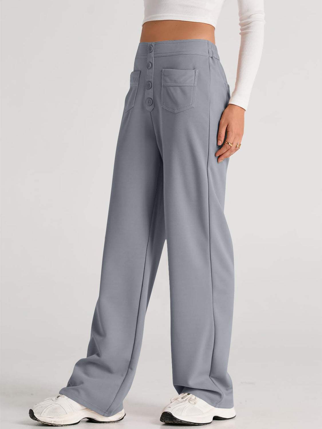 High Waist Wide Leg Pants - Trendsi - Flyclothing LLC